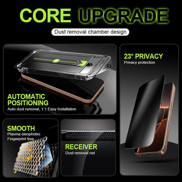 Premium Frosted Privacy Tempered Glass Screen Protector With Easy Installation Kit