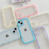 Wavy Edge Transparent Shockproof Pastel Cover