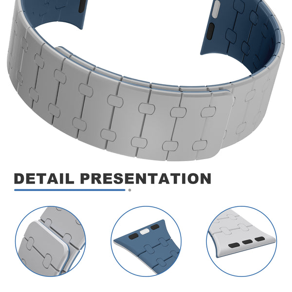 Magnetic Loop Smartwatch Bands – Dual Color Edition(Blue+Midnight black)