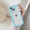 Wavy Edge Transparent Shockproof Pastel Cover