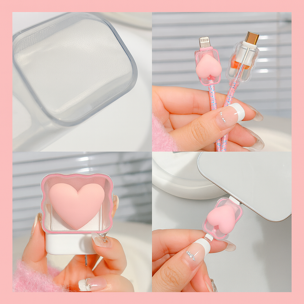 Heart iPhone Charger Case Set with Matching Cable πβ¨