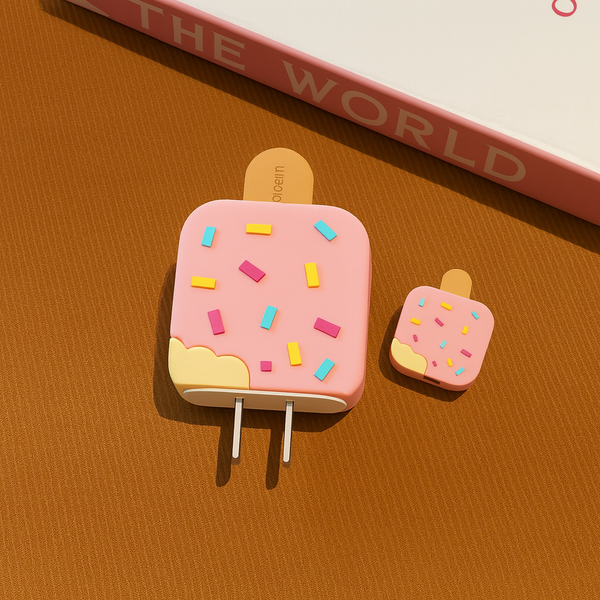 Ice Cream Sprinkle iPhone Charger Case Set