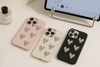 Silver 3D Love Heart Phone Case
