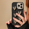 Silver 3D Love Heart Phone Case