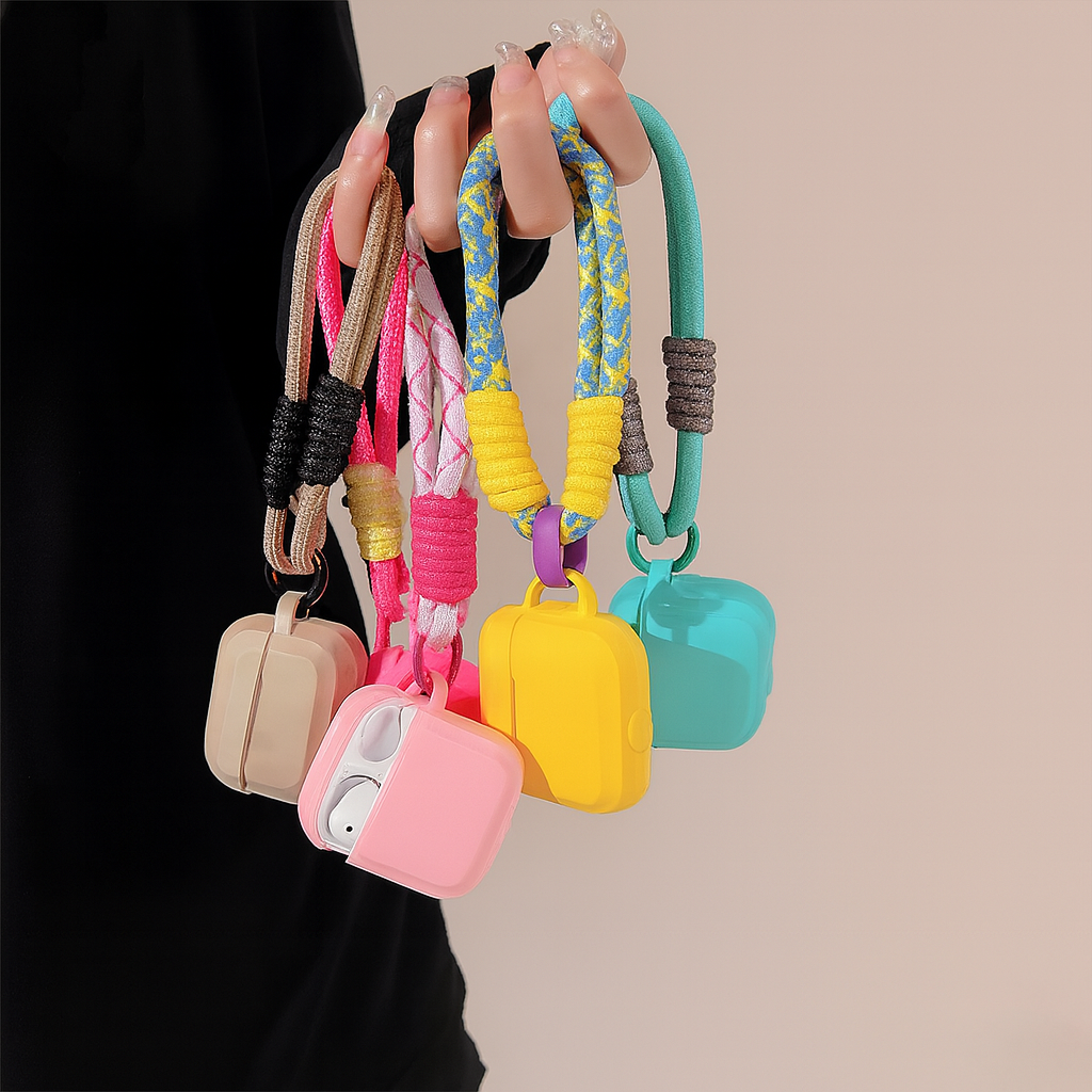 Silicone AirPods Cases with Rope Strap –