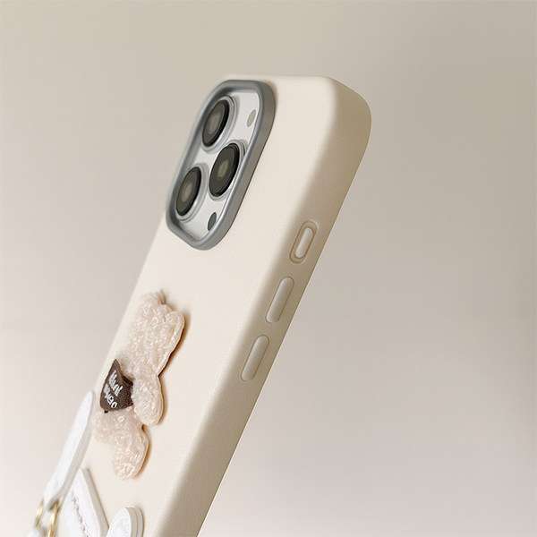 Cute Plush Bear leather Phone Case