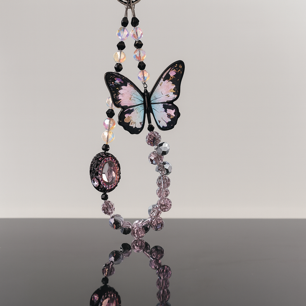 Crystal Butterfly Beaded Phone Charm π¦β¨