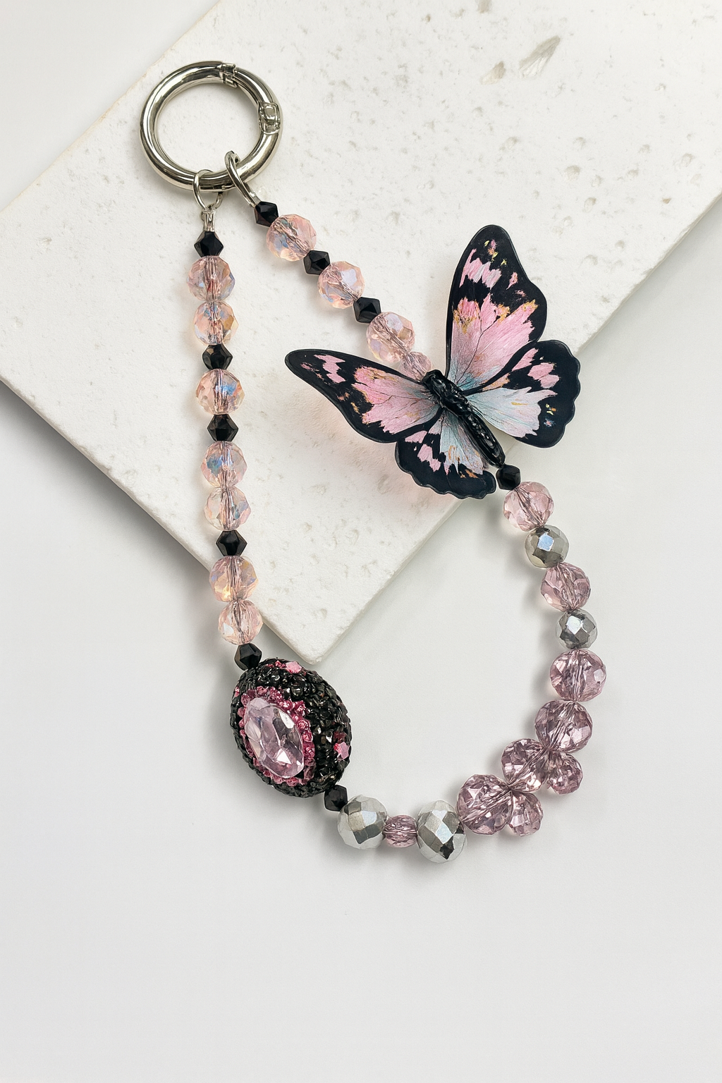 Crystal Butterfly Beaded Phone Charm π¦β¨