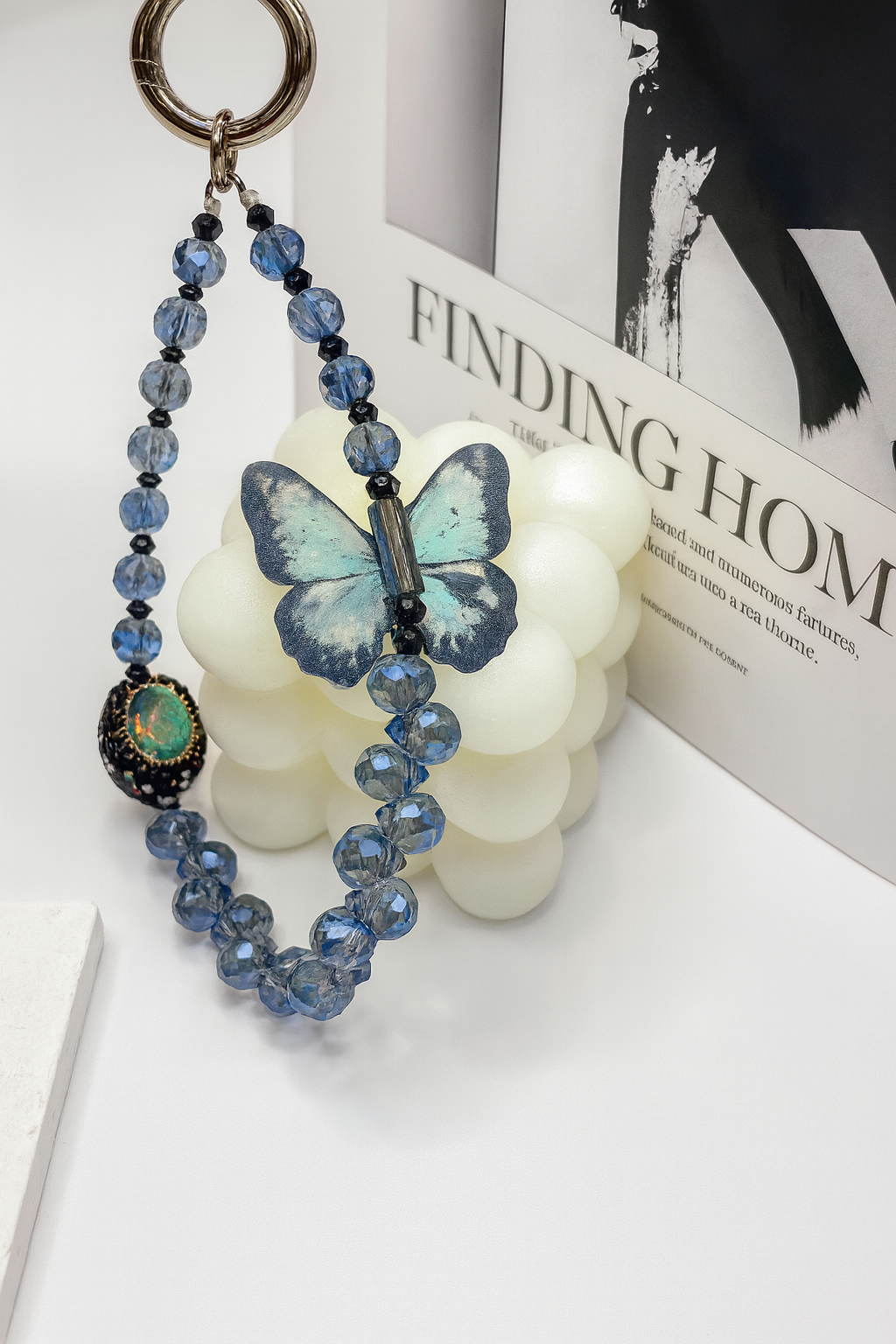 Crystal Butterfly Beaded Phone Charm π¦β¨