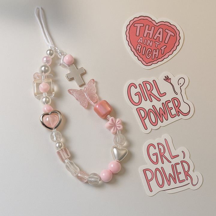 Pastel Beaded Phone Charm ✨🌸