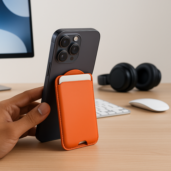 MagSafe Leather Card Holder β Snap-On Wallet