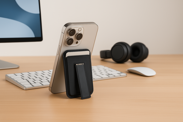 MagSafe leather Wallet with Kickstand