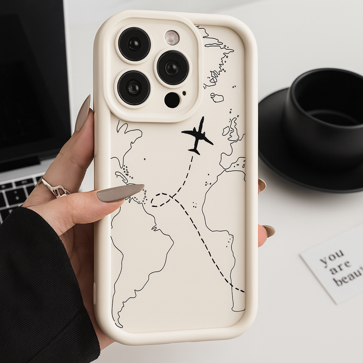 Silicone World Map Travel Phone Case✈️🌍