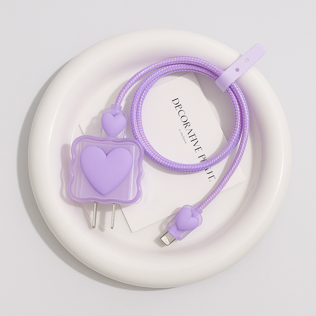 Heart iPhone Charger Case Set with Matching Cable πβ¨