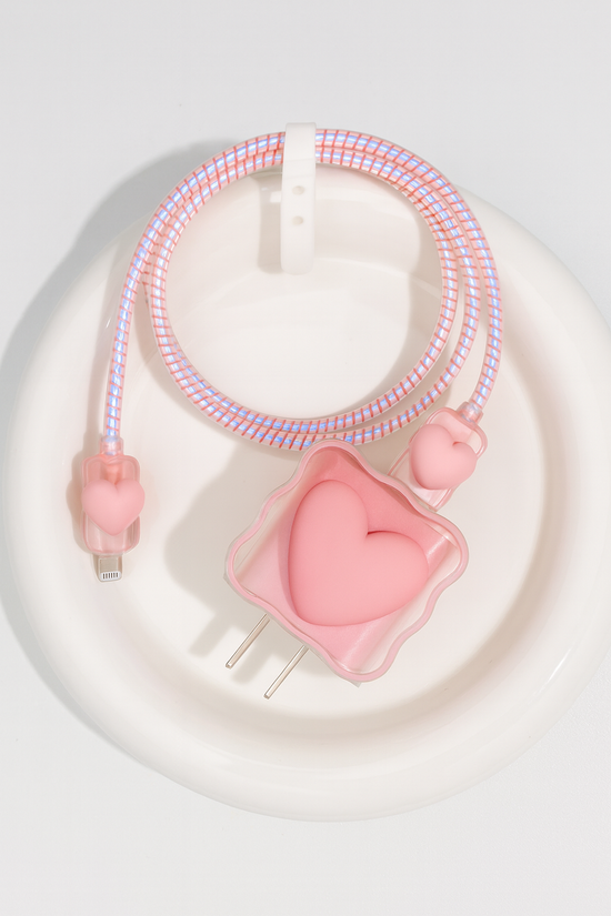 Heart iPhone Charger Case Set with Matching Cable 💖✨
