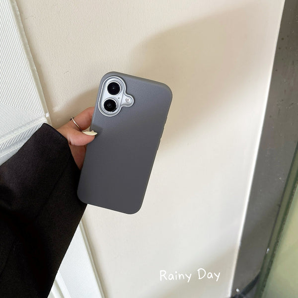 Premium Leather-Finish Slim Case with Metal Camera Ring