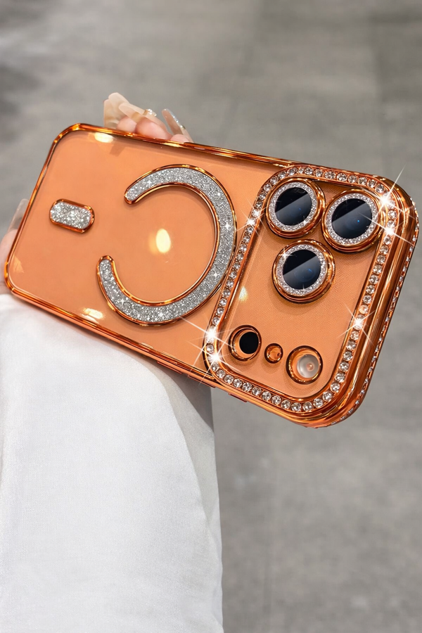 Crystal Studded Luxe Case – Orange