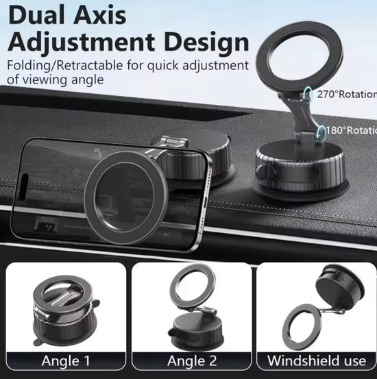 Foldable Magnetic Phone Holder –Vacuum Adsorption Stand