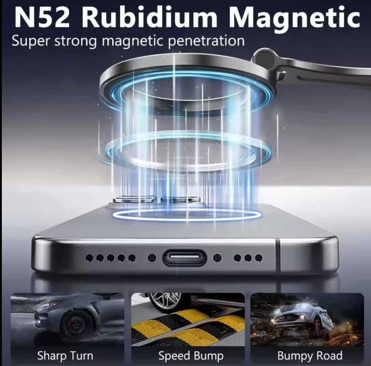 Foldable Magnetic Phone Holder –Vacuum Adsorption Stand