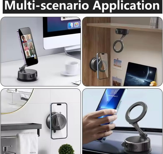 Foldable Magnetic Phone Holder –Vacuum Adsorption Stand