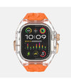 Transparent Rugged Apple Watch Case with Orange Sports Strap