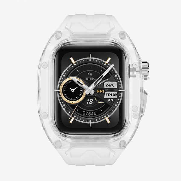 Transparent Rugged Protective Apple Watch Case with Strap