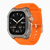 Black Transparent Rugged Apple Watch Case with Bold Orange Strap