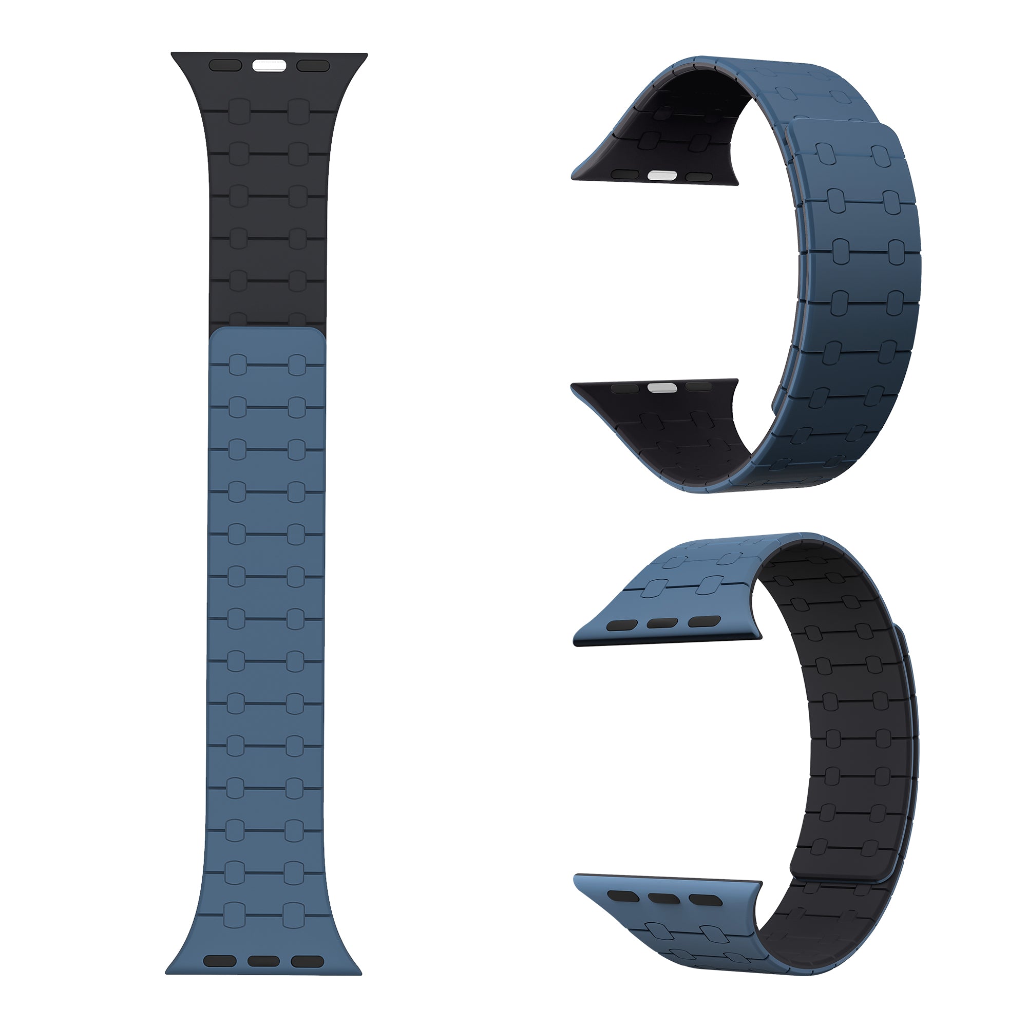 Magnetic Loop Smartwatch Bands – Dual Color Edition(Blue+Midnight black)