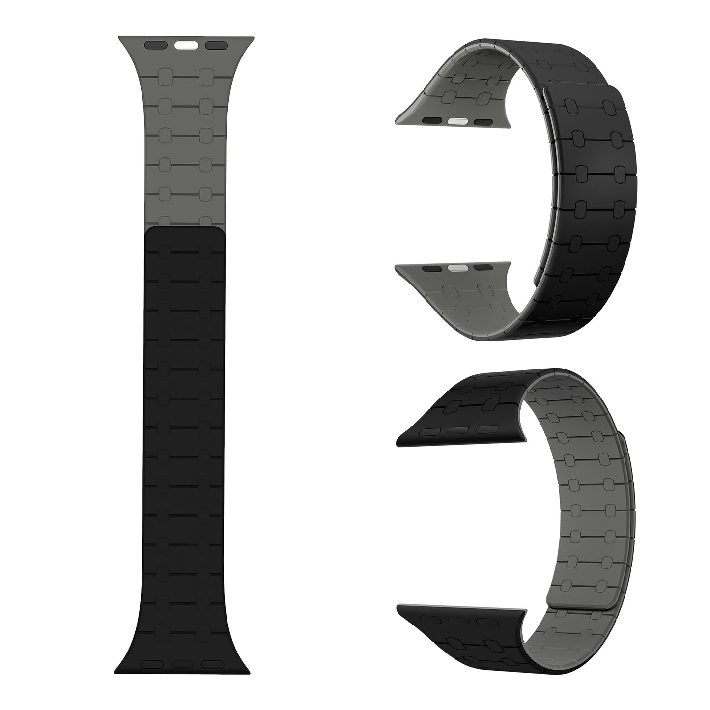 Magnetic Loop Smartwatch Bands – Dual Color Edition(Black+Grey)