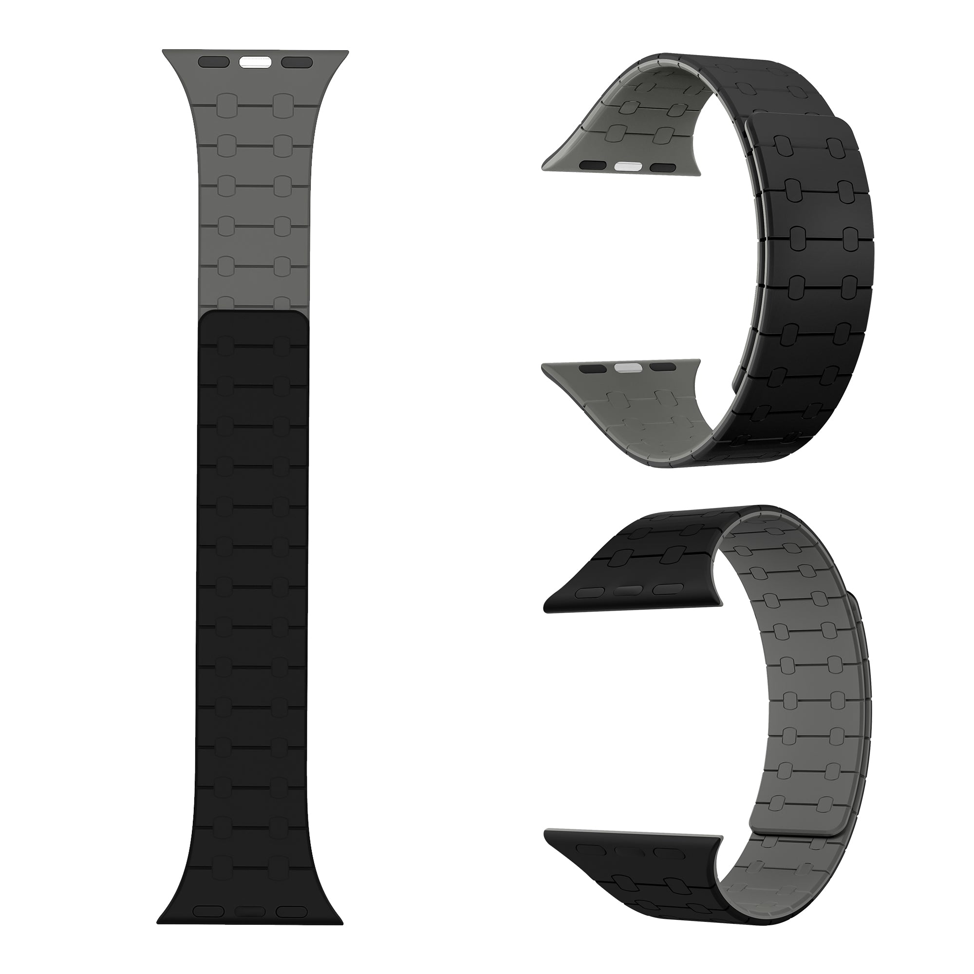 Magnetic Loop Smartwatch Bands – Dual Color Edition(Black+Grey)