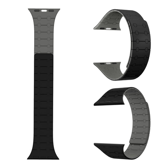 Magnetic Loop Smartwatch Bands – Dual Color Edition(Black+Grey)