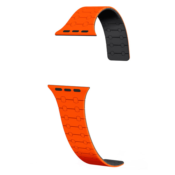 Magnetic Loop Smartwatch Bands – Dual Color Edition(Orange+Midnight Black)