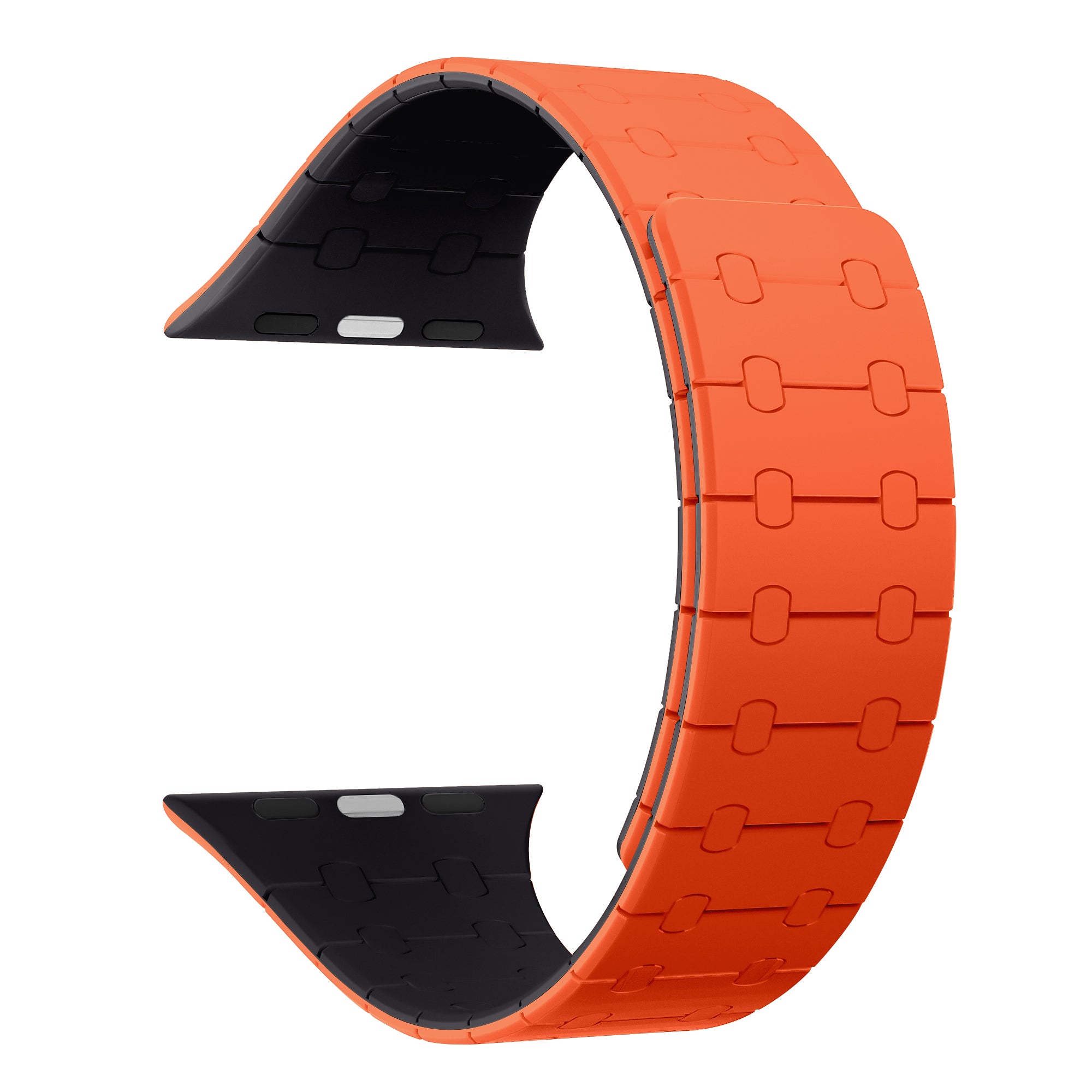 Magnetic Loop Smartwatch Bands – Dual Color Edition(Orange+Midnight Black)
