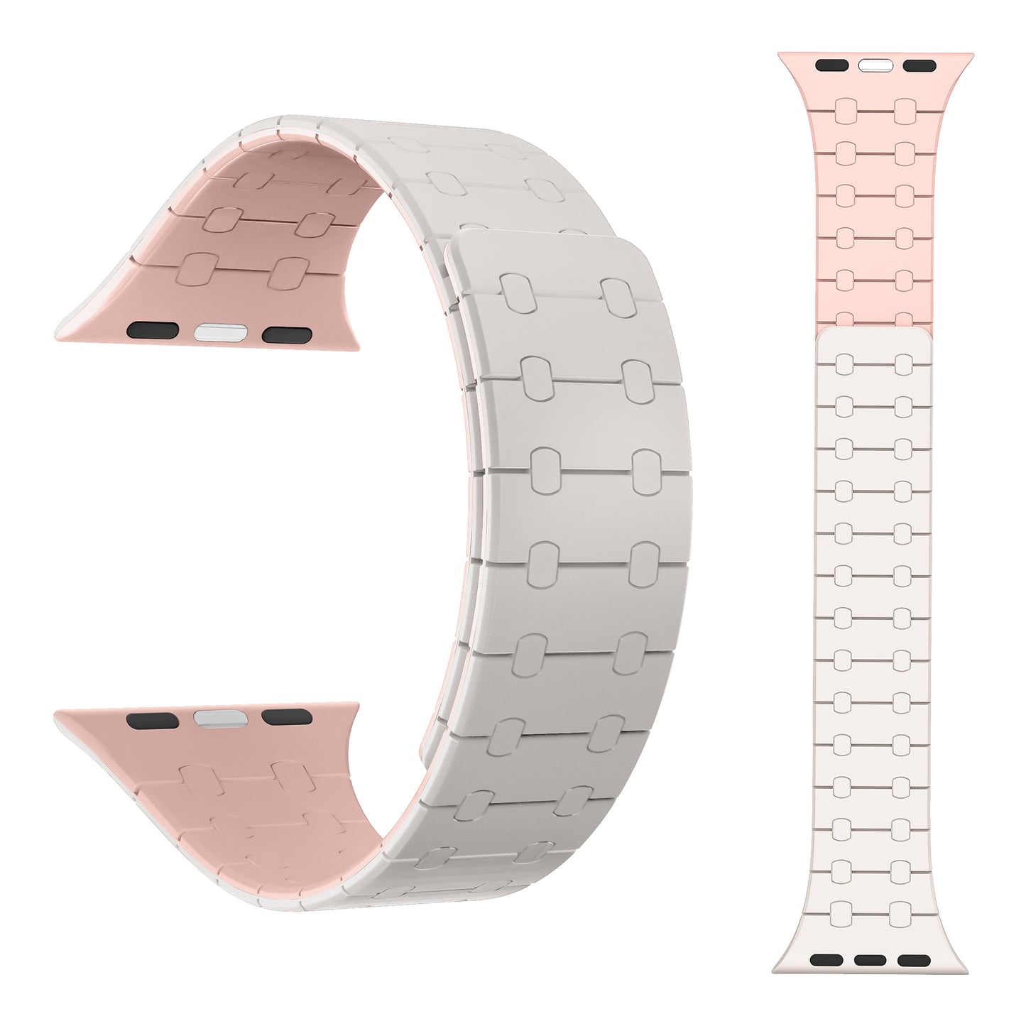 Magnetic Loop Smartwatch Bands – Dual Color Edition(Starlight+Pink)