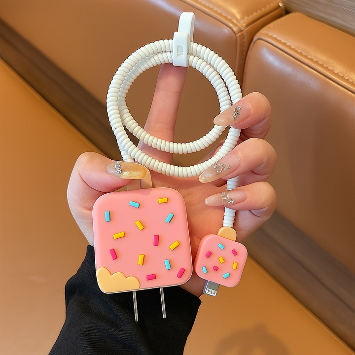 Ice Cream Sprinkle iPhone Charger Case Set 🍦✨