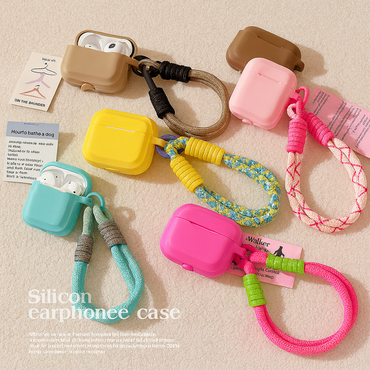 Silicone AirPods Cases with Rope Strap –