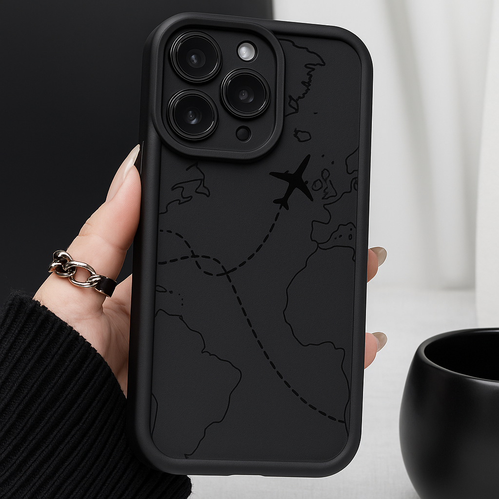 Silicone World Map Travel Phone Case✈️🌍