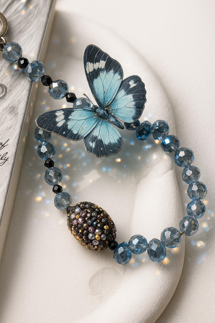 Crystal Butterfly Beaded Phone Charm 🦋✨