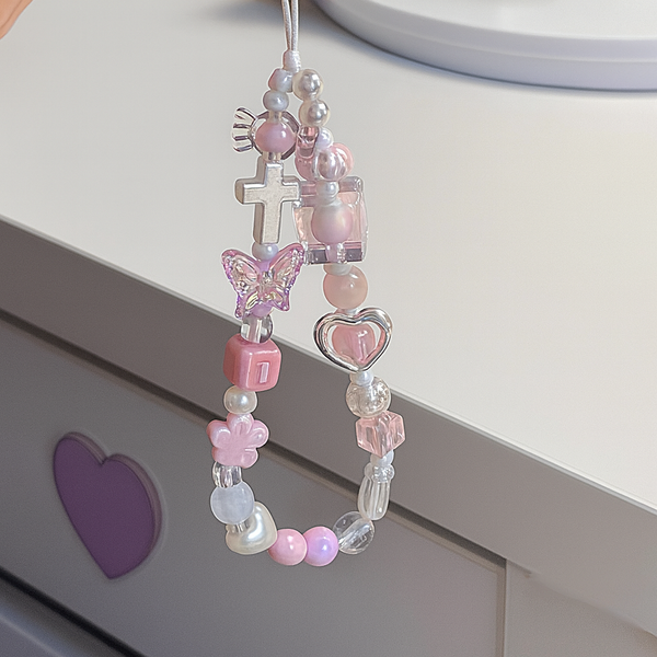 Pastel Beaded Phone Charm