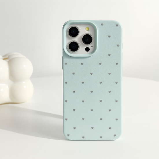 Pastel Heart Print Soft Silicone Phone Case