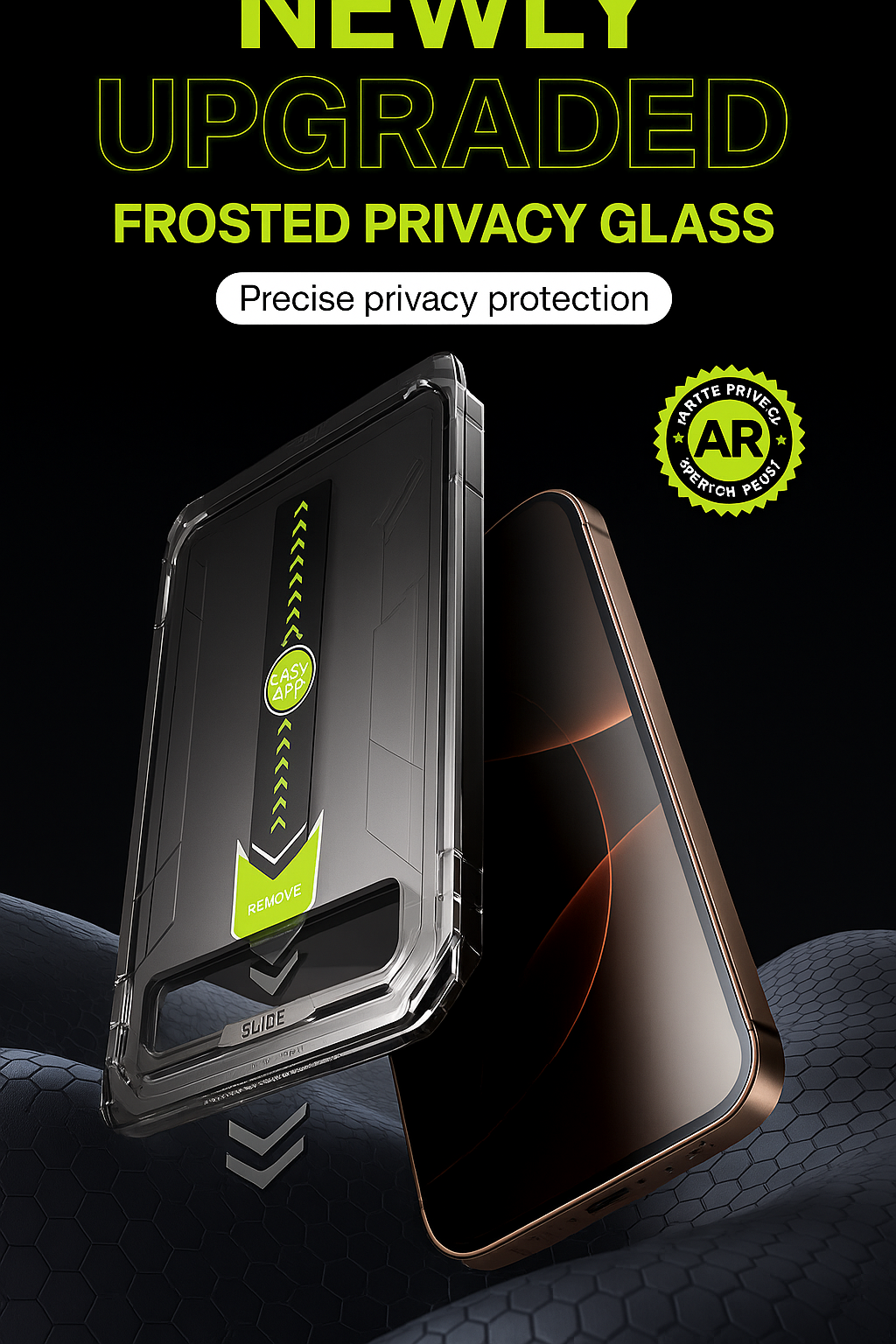 Premium Matte Frosted Privacy Tempered Glass Screen Protector With Easy Installation Kit