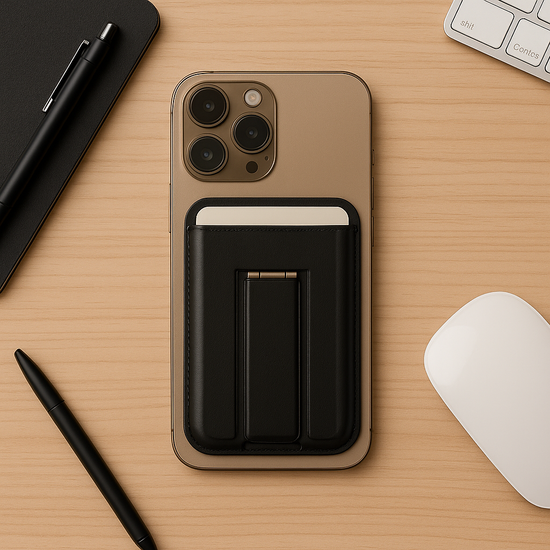 MagSafe leather Wallet with Kickstand