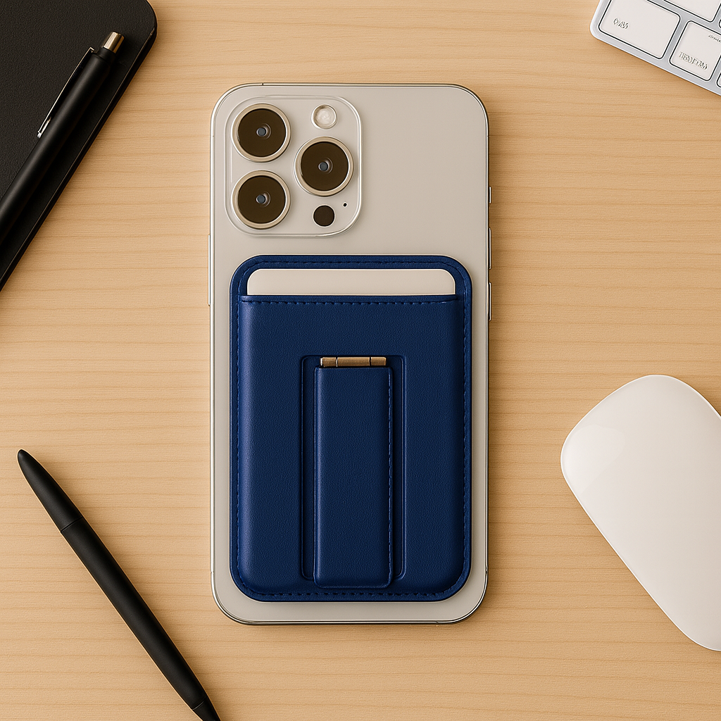 MagSafe leather Wallet with Kickstand