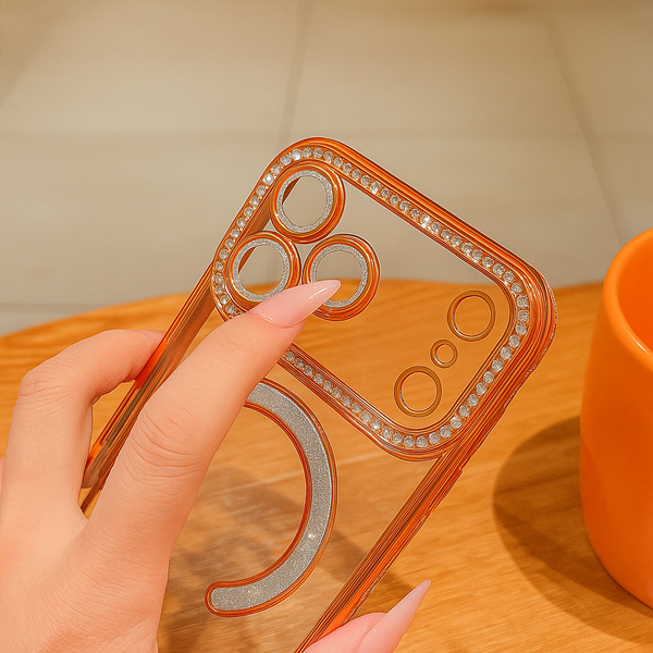 Crystal Studded Luxe Case – Orange
