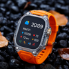 Black Transparent Rugged Apple Watch Case with Bold Orange Strap