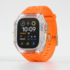 Transparent Rugged Apple Watch Case with Orange Sports Strap