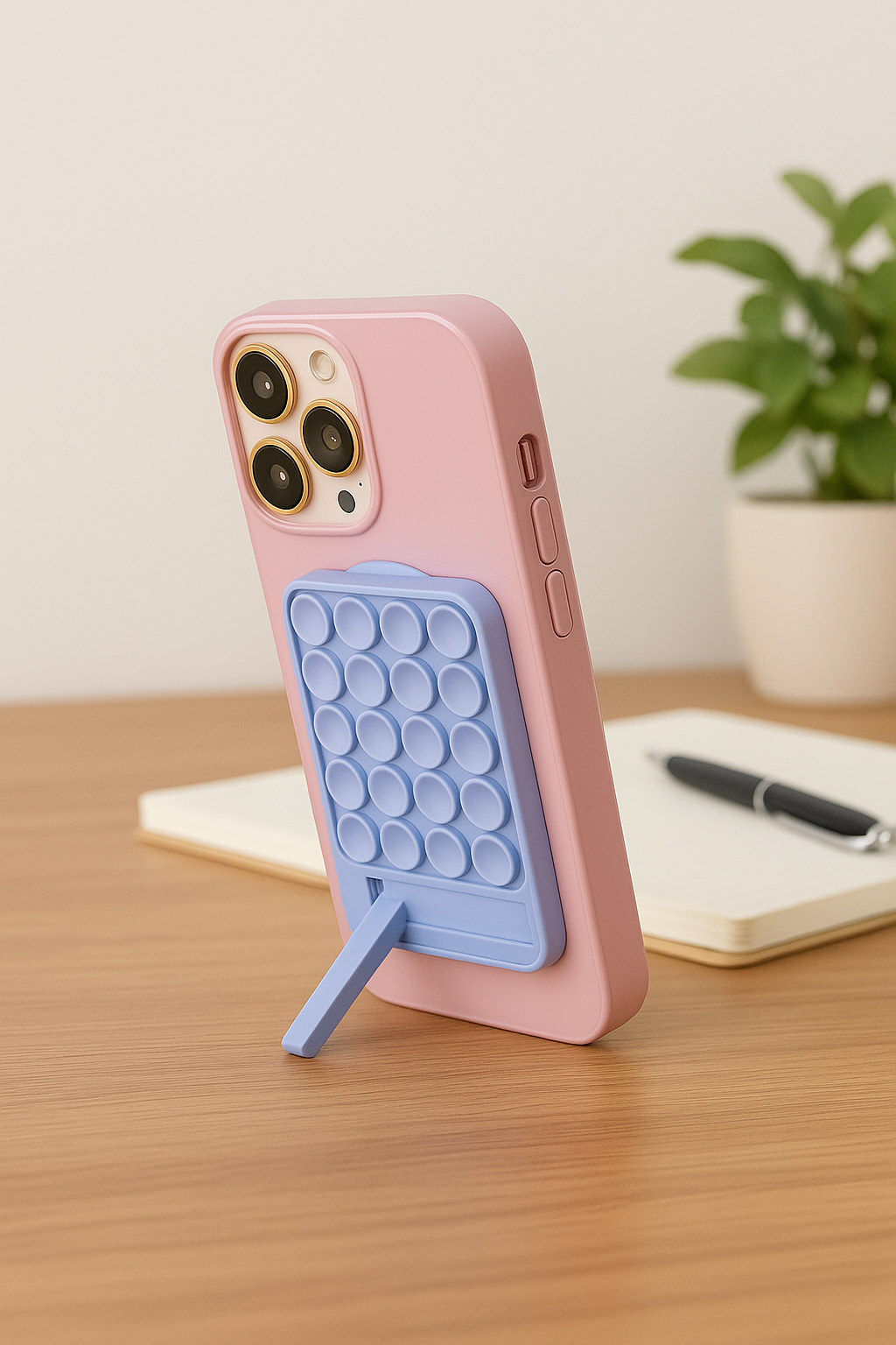 Multi-Color Silicone Suction Grips Phone Holder With Kickstand