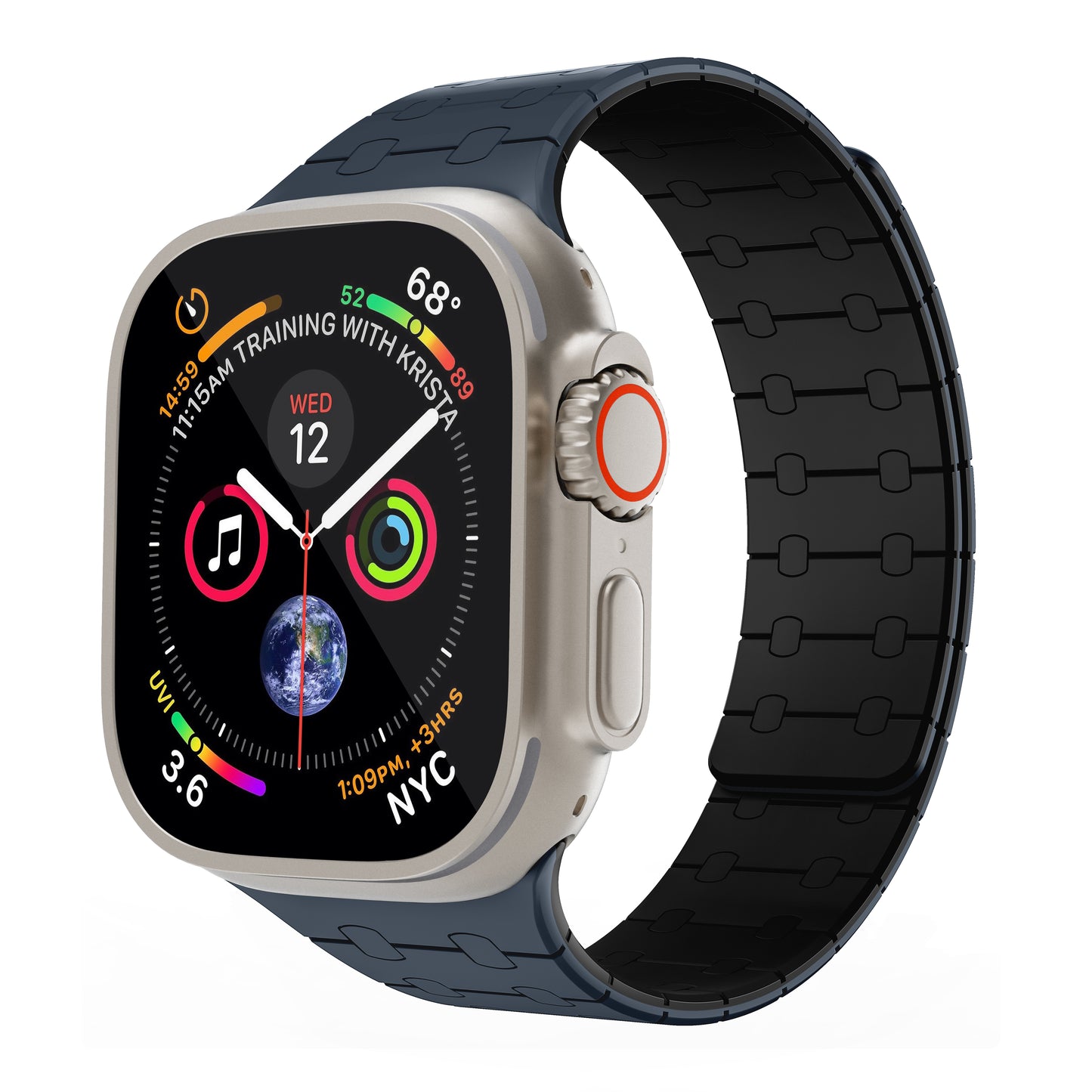 Magnetic Loop Smartwatch Bands – Dual Color Edition(Blue+Midnight black)