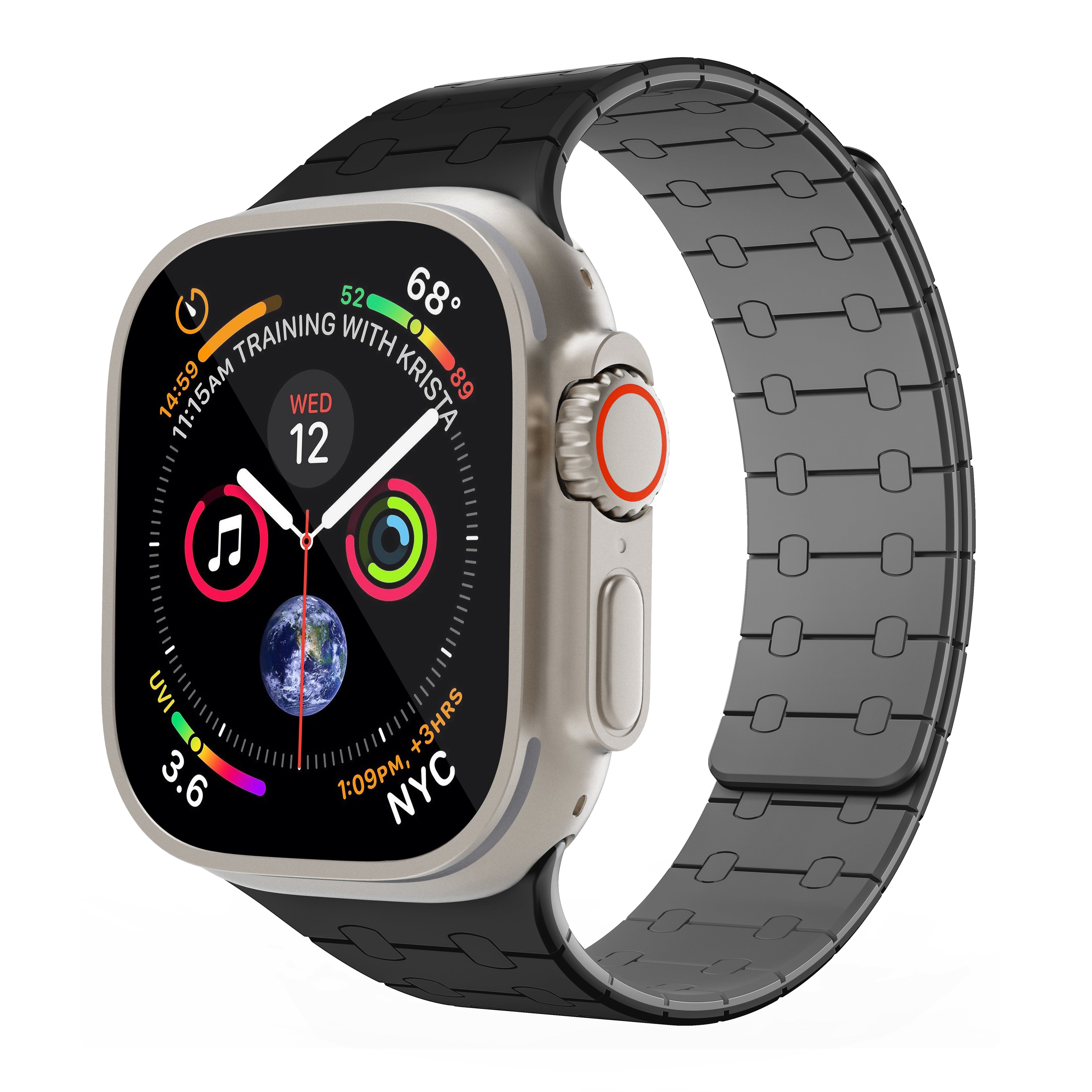 Magnetic Loop Smartwatch Bands – Dual Color Edition(Black+Grey)