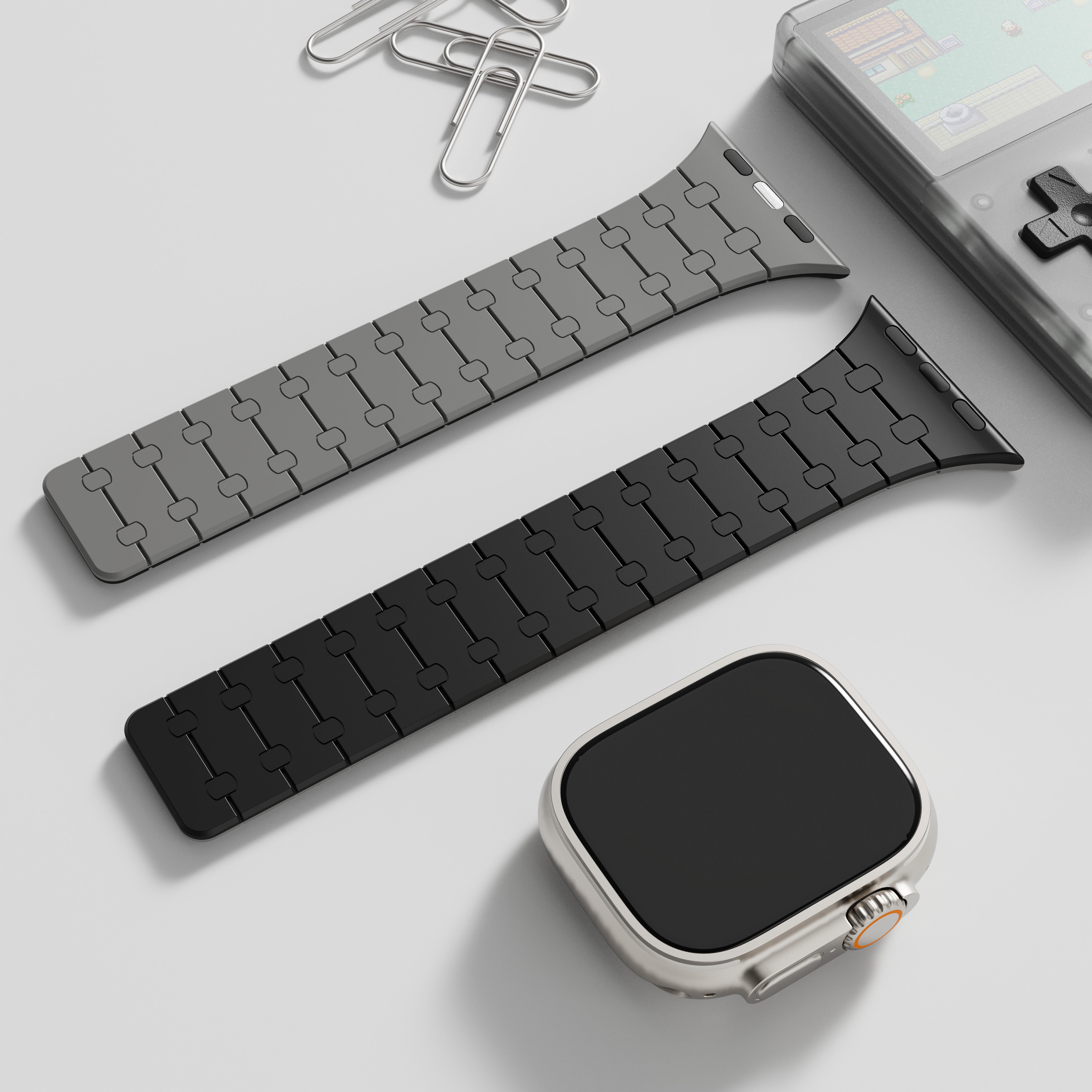 Magnetic Loop Smartwatch Bands – Dual Color Edition(Black+Grey)